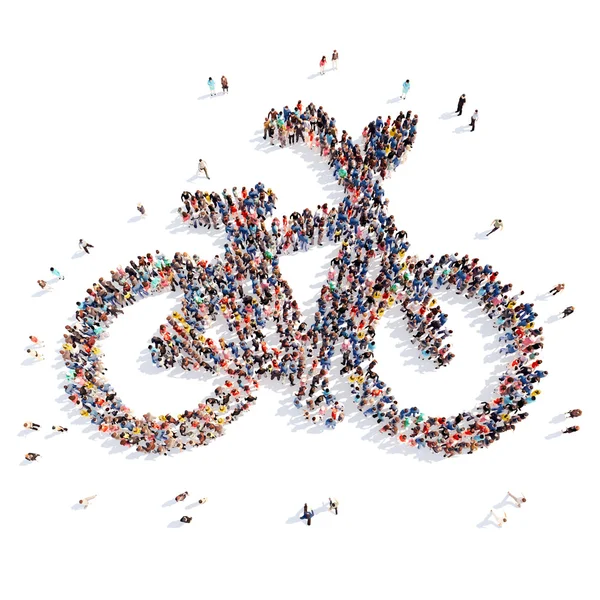 Människor i form av en cykel. — Stockfoto