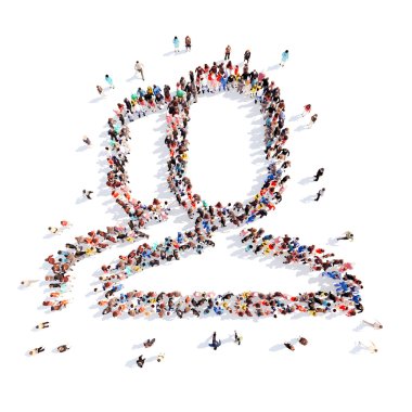 İnsanlar bir adam şeklinde.