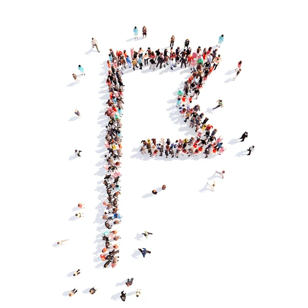 People in the form of a flag icon. — Stock Photo, Image