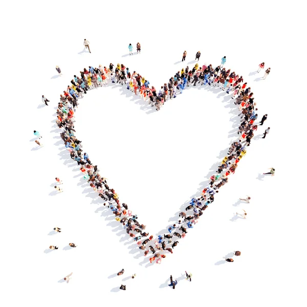 İnsanlar kalpleri şeklinde.