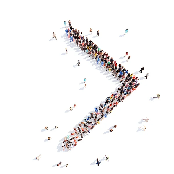 People in the form of arrows. — Stock Photo, Image