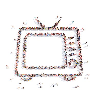 insanlar retro Tv şeklinde.