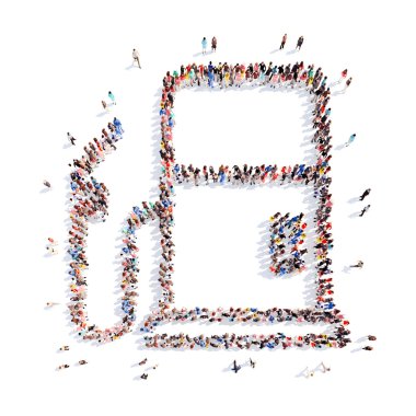 insanlar benzin yakıt ikmali şeklinde.