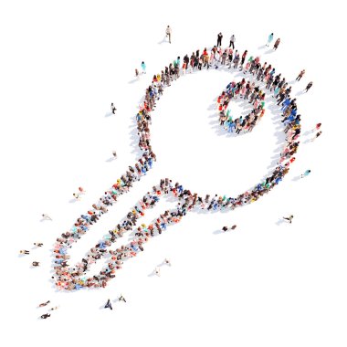 insanlar bir anahtar şeklinde.