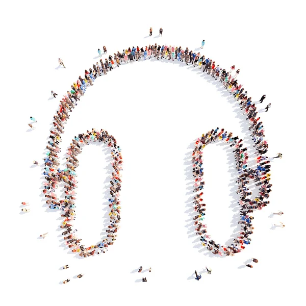 Pessoas sob a forma de fones de ouvido . — Fotografia de Stock