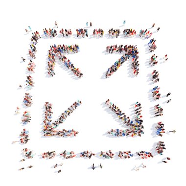 insanlar oklar şeklinde.