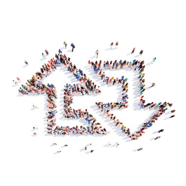 insanlar oklar şeklinde.