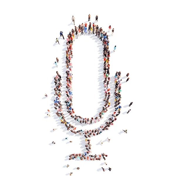 İnsanlar bir mikrofon şeklinde.