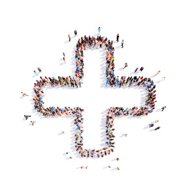 insanlar bir artı şeklinde.