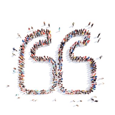 insanlar tırnak şeklinde.