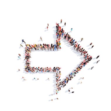 insanlar oklar şeklinde.