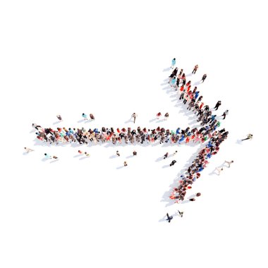 insanlar oklar şeklinde.