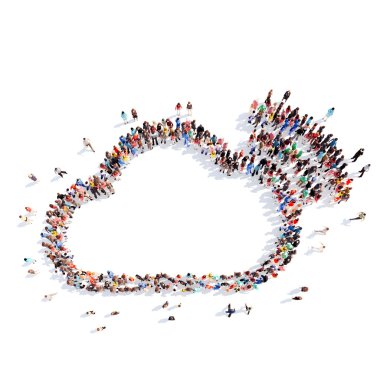 bulutlar, şeklinde insanlar wi-fi.