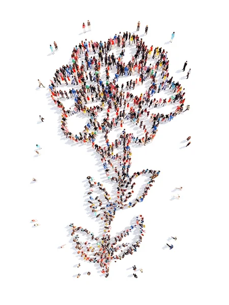 People in the shape of a flower. — Stock Photo, Image