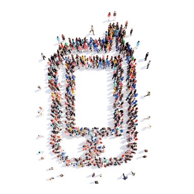 insanlar bir telefon şeklinde.