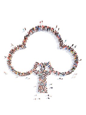 İnsanlar bir ağaç şeklinde.