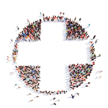 insanlar bir artı şeklinde.