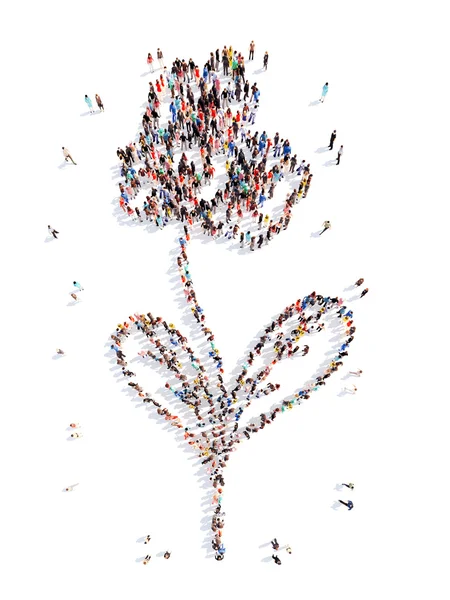 People in the shape of a flower. — Stock Photo, Image