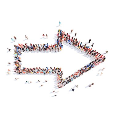 insanlar oklar şeklinde.