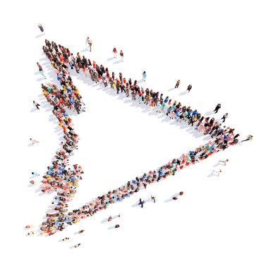 insanlar oklar şeklinde.