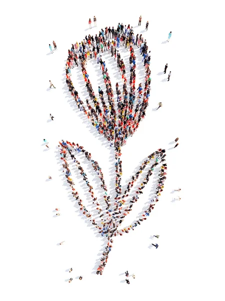 People in the shape of a flower. — Stock Photo, Image