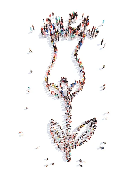 People in the shape of a flower. — Stock Photo, Image