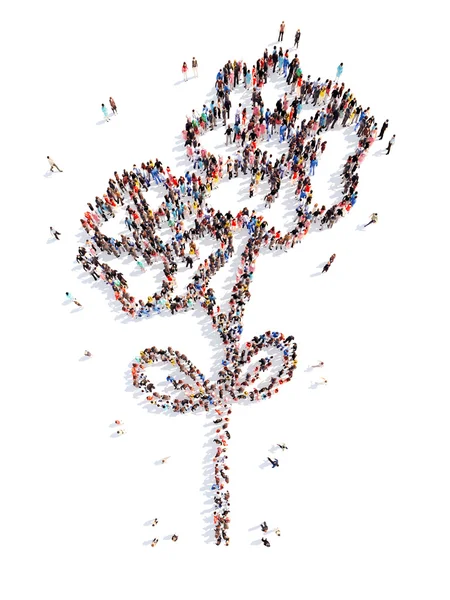 People in the shape of a flower. — Stock Photo, Image