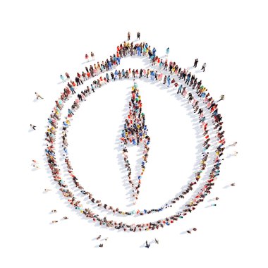 people representing the compass. clipart