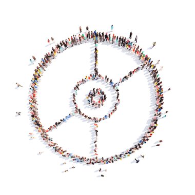 insanlar direksiyon şeklinde.