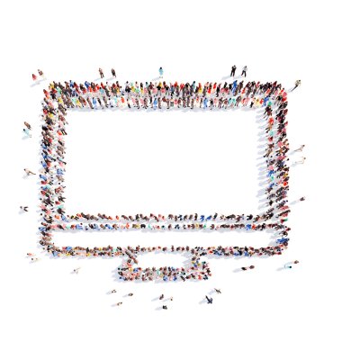 İnsanlar bir monitör şeklinde.