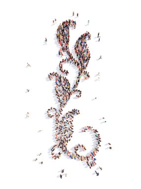 insanlar bitki deseni şeklinde.