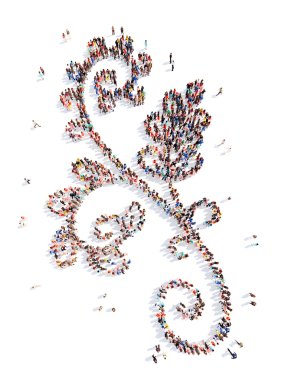 insanlar bitki deseni şeklinde.