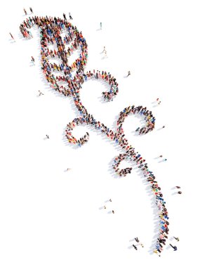 insanlar bitki deseni şeklinde.