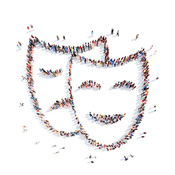 Pessoas em forma de máscaras . — Fotografia de Stock