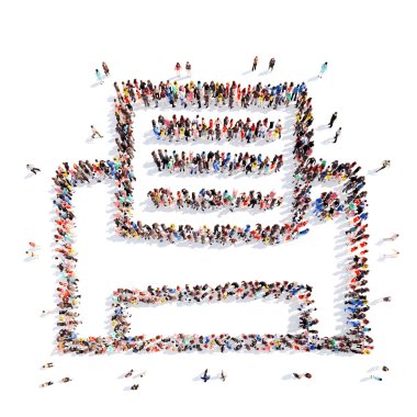 insanlar bir yazıcı şeklinde.