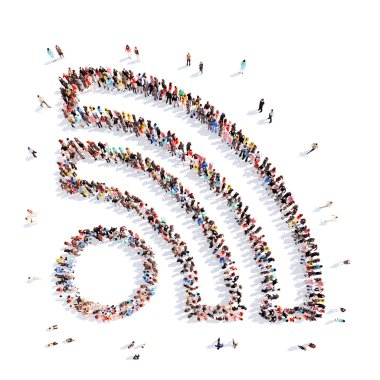 insanlar bir Wi Fi şeklinde.