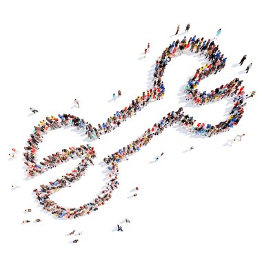 İnsanlar araçları şeklinde.