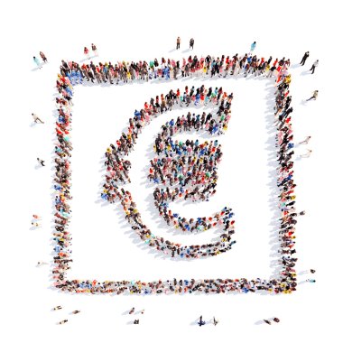 insanlar euro banknot şeklinde.