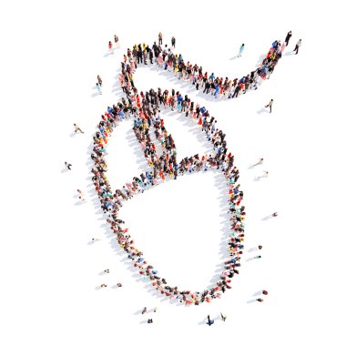 insanlar bilgisayar faresi şeklinde.