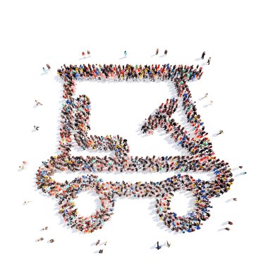 insanlar araba şeklinde.