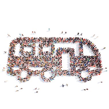 insanlar bir otobüs şeklinde.