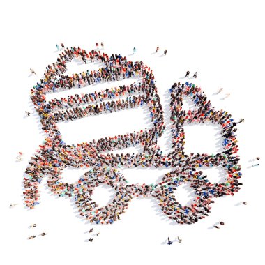 boşluğunşeklinde bir kamyon insanlarda.