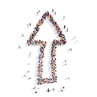 insanlar oklar şeklinde.