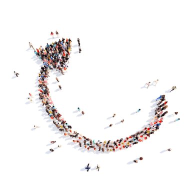 insanlar oklar şeklinde.