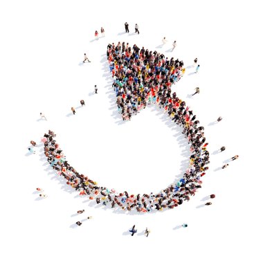 insanlar oklar şeklinde.