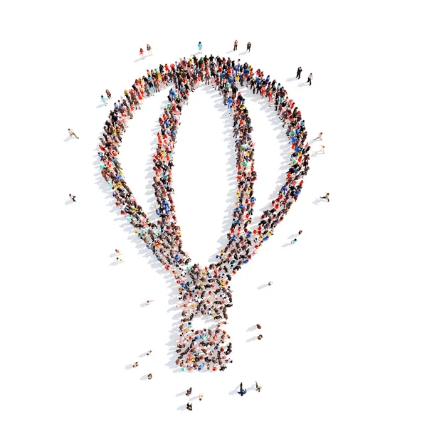 People in the shape of a balloon. — Stock Photo, Image