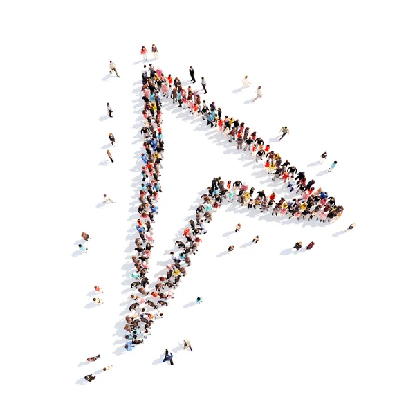 People in the form of arrows. — Stock Photo, Image