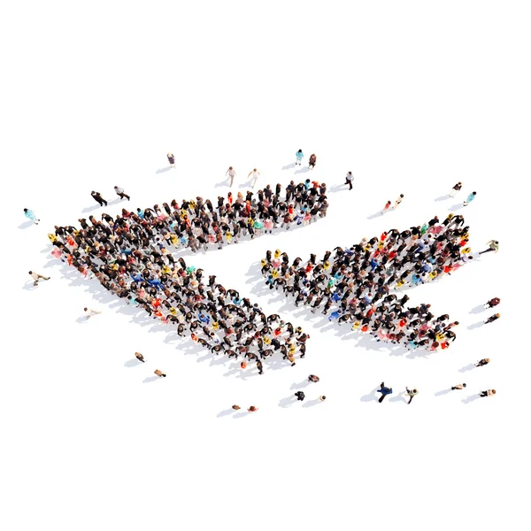 People in the form of arrows. — Stock Photo, Image