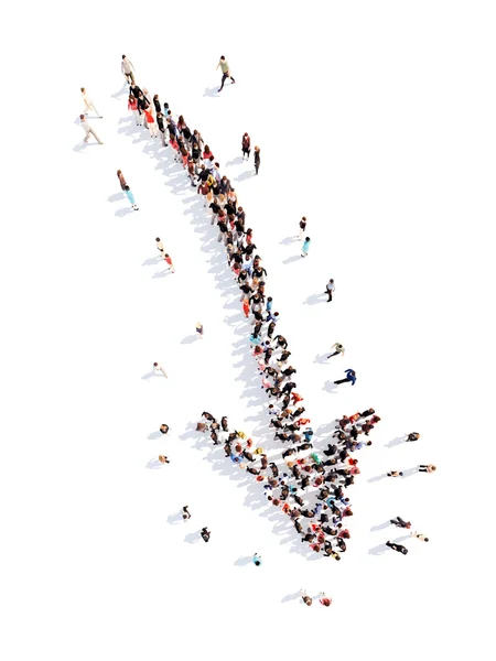 People in the shape of arrows. — Stock Photo, Image