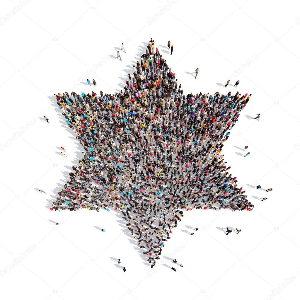 people in the form of a Jewish star.